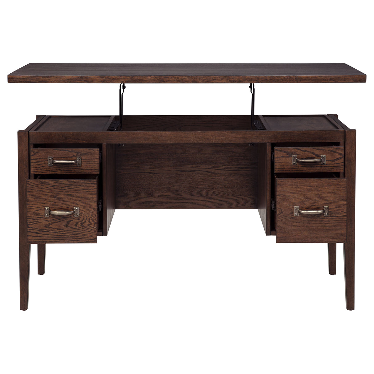 Graham 54" Lift Top Computer Desk with 4 Drawers, Chocolate