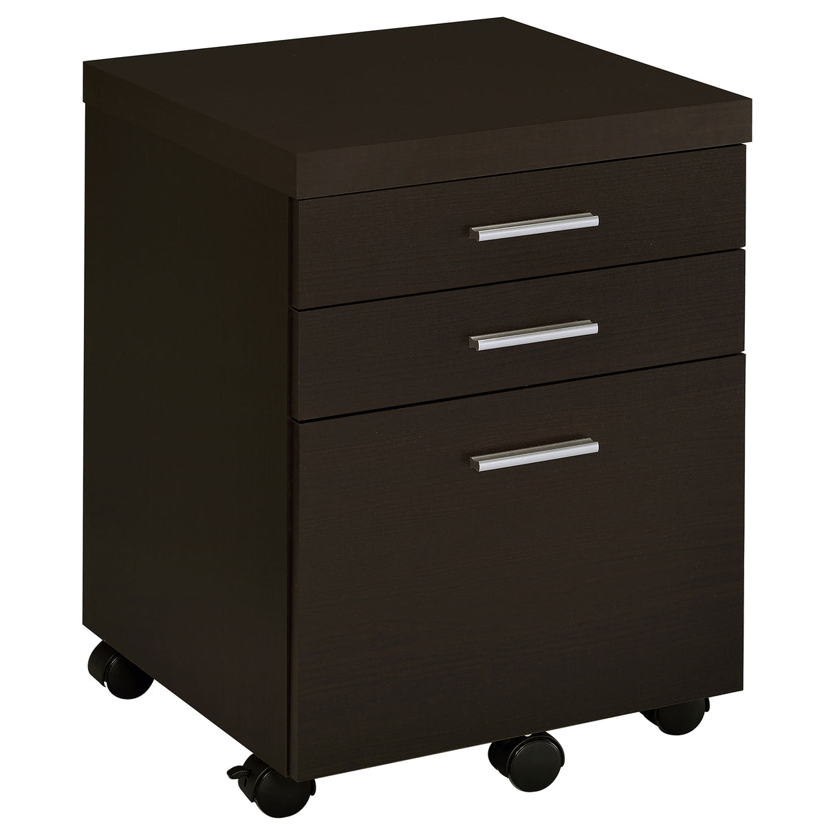 Skylar 3-Drawer Mobile File Cabinet in Cappuccino