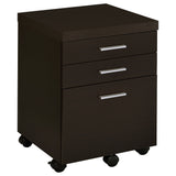Skylar 3-Drawer Mobile File Cabinet in Cappuccino