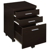 Skylar 3-Drawer Mobile File Cabinet in Cappuccino