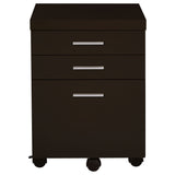 Skylar 3-Drawer Mobile File Cabinet in Cappuccino