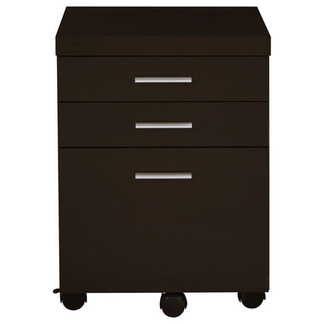 Skylar 3-Drawer Mobile File Cabinet in Cappuccino
