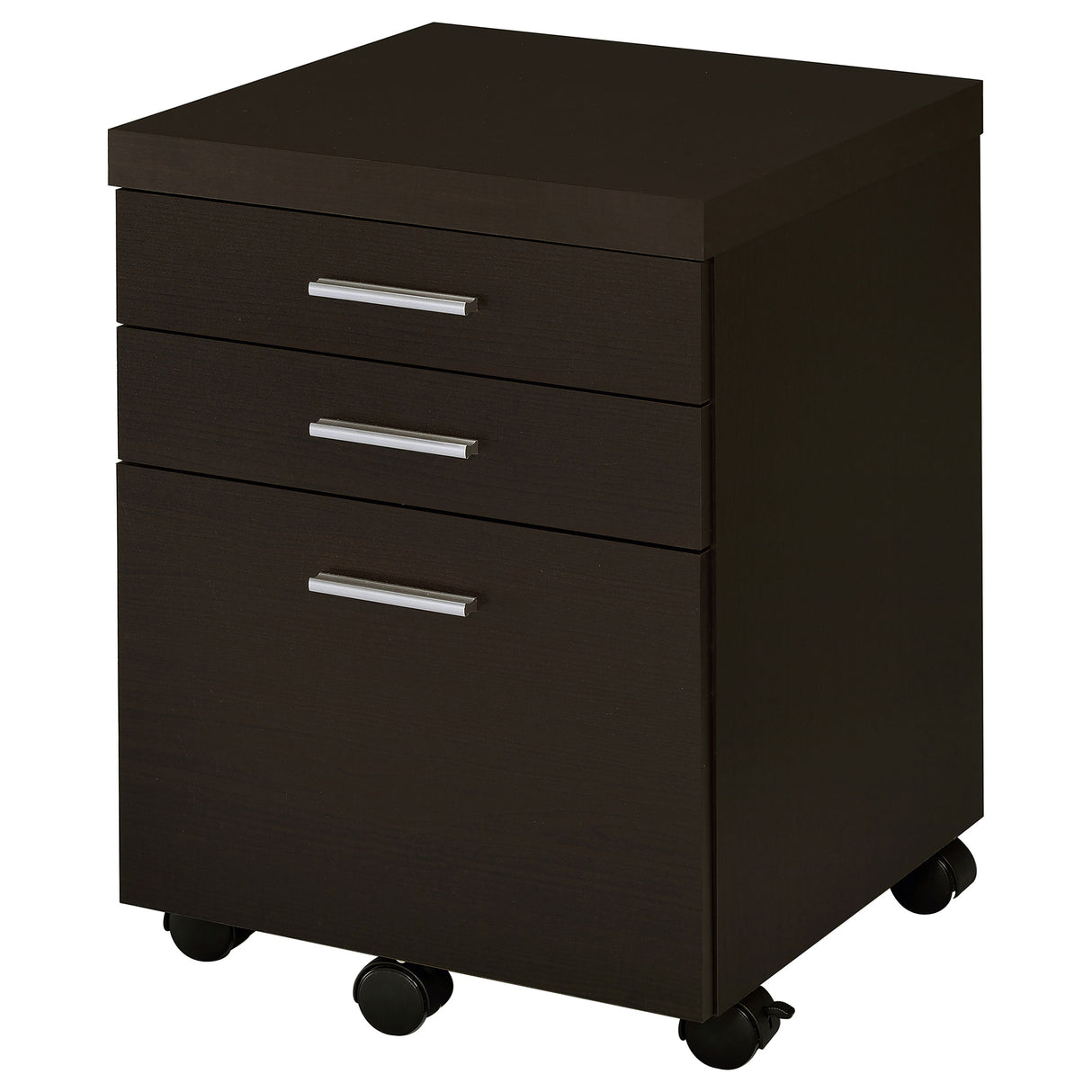 Skylar 3-Drawer Mobile File Cabinet in Cappuccino