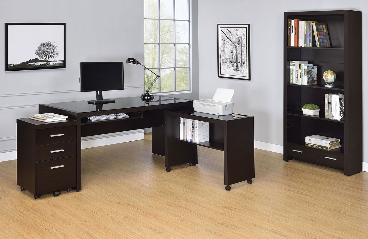 Skylar 71-Inch 5-Shelf Bookcase with Drawer, Cappuccino