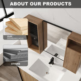 41.3" Wall Mounted Cabinet With Storage, Medicine Cabinet With Door And Adjustable Shelves - Imitative Oak