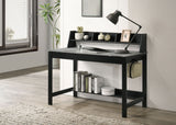 Besler 47-Inch Writing Desk with Shelf - Grey Stone and Black