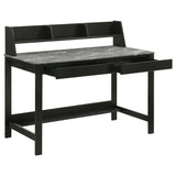 Besler 47-Inch Writing Desk with Shelf - Grey Stone and Black