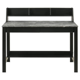 Besler 47-Inch Writing Desk with Shelf - Grey Stone and Black