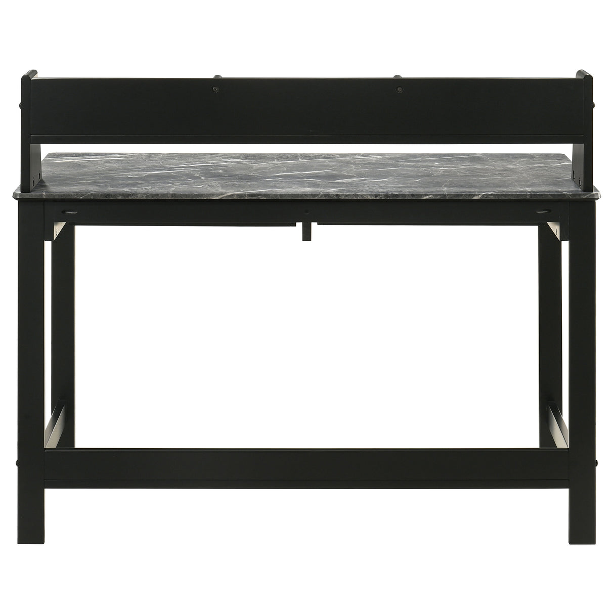 Besler 47-Inch Writing Desk with Shelf - Grey Stone and Black