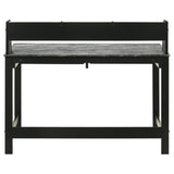 Besler 47-Inch Writing Desk with Shelf - Grey Stone and Black