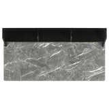 Besler 47-Inch Writing Desk with Shelf - Grey Stone and Black