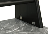 Besler 47-Inch Writing Desk with Shelf - Grey Stone and Black