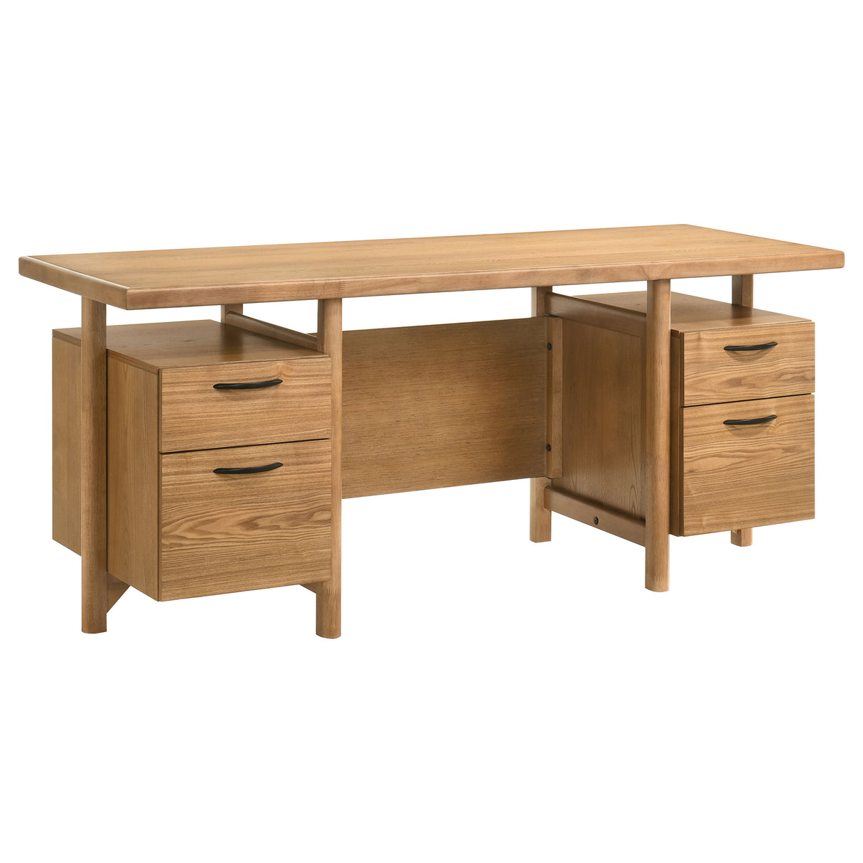 Roldan 69-Inch 4-Drawer Computer Desk Light Ash