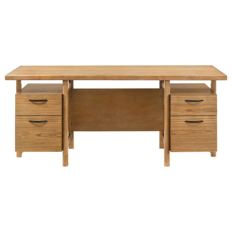 Roldan 69-Inch 4-Drawer Computer Desk Light Ash