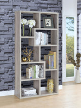 Theo 71-inch 6-Shelf Bookshelf in Grey Driftwood