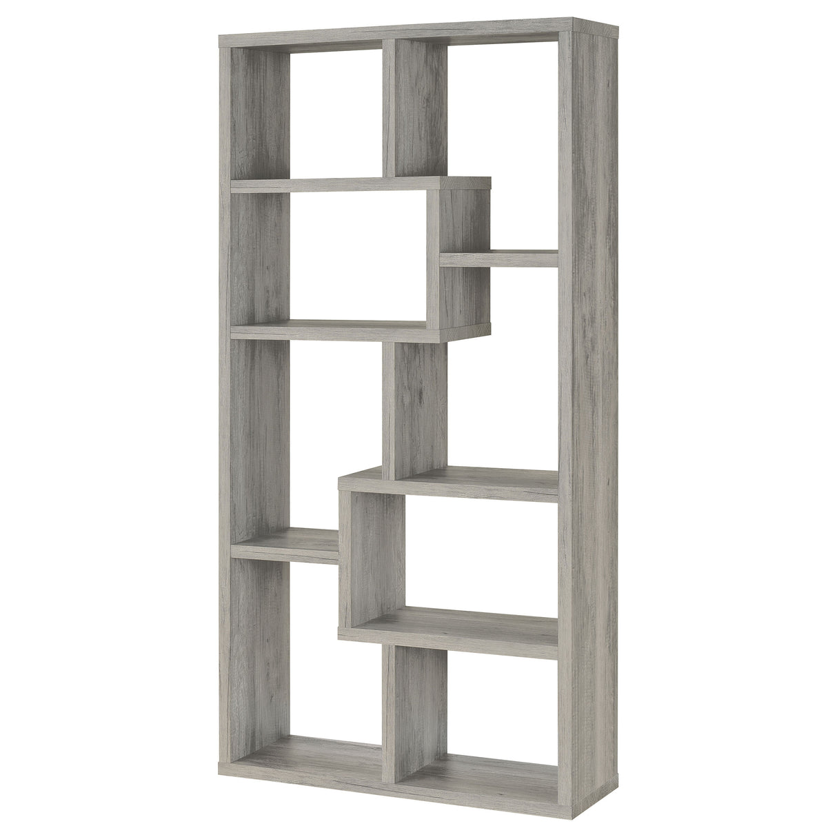 Theo 71-inch 6-Shelf Bookshelf in Grey Driftwood