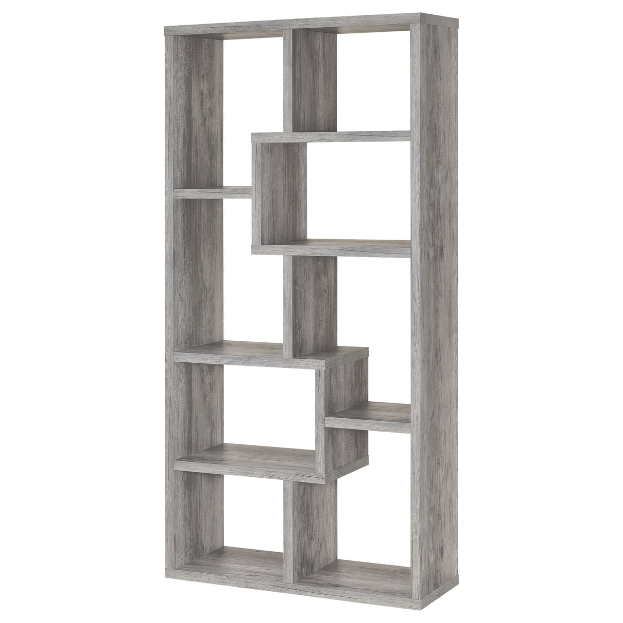 Theo 71-inch 6-Shelf Bookshelf in Grey Driftwood