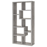Theo 71-inch 6-Shelf Bookshelf in Grey Driftwood