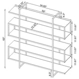 Elmer 63-Inch 5-Shelf Bookshelf in Clear Glass and Chrome