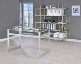 Elmer 63-Inch 5-Shelf Bookshelf in Clear Glass and Chrome