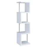 Baxter 67-inch 4-Shelf Bookshelf White and Chrome