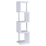 Baxter 67-inch 4-Shelf Bookshelf White and Chrome