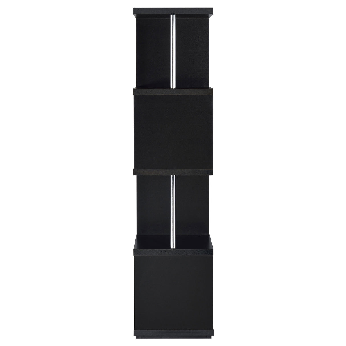 Baxter 67-inch 4-Shelf Bookshelf Black and Chrome