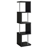 Baxter 67-inch 4-Shelf Bookshelf Black and Chrome