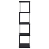 Baxter 67-inch 4-Shelf Bookshelf Black and Chrome