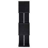 Baxter 67-inch 4-Shelf Bookshelf Black and Chrome