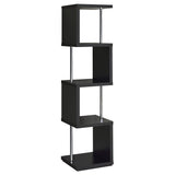 Baxter 67-inch 4-Shelf Bookshelf Black and Chrome