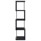 Baxter 67-inch 4-Shelf Bookshelf Black and Chrome