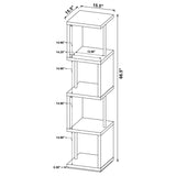 Baxter 67-inch 4-Shelf Bookshelf Black and Chrome