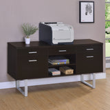 Lawtey 5-Drawer Home Office Storage Credenza in Cappuccino