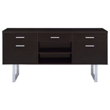 Lawtey 5-Drawer Home Office Storage Credenza in Cappuccino