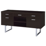 Lawtey 5-Drawer Home Office Storage Credenza in Cappuccino