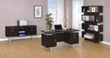 Lawtey 5-Drawer Home Office Storage Credenza in Cappuccino