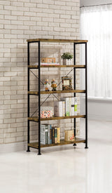 Analiese 63-Inch 4-Shelf Bookshelf in Rustic Nutmeg