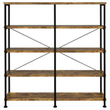 Analiese 63-inch 4-Shelf Double Bookshelf in Rustic Nutmeg