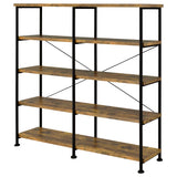 Analiese 63-inch 4-Shelf Double Bookshelf in Rustic Nutmeg