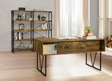 Analiese 63-inch 4-Shelf Double Bookshelf in Rustic Nutmeg