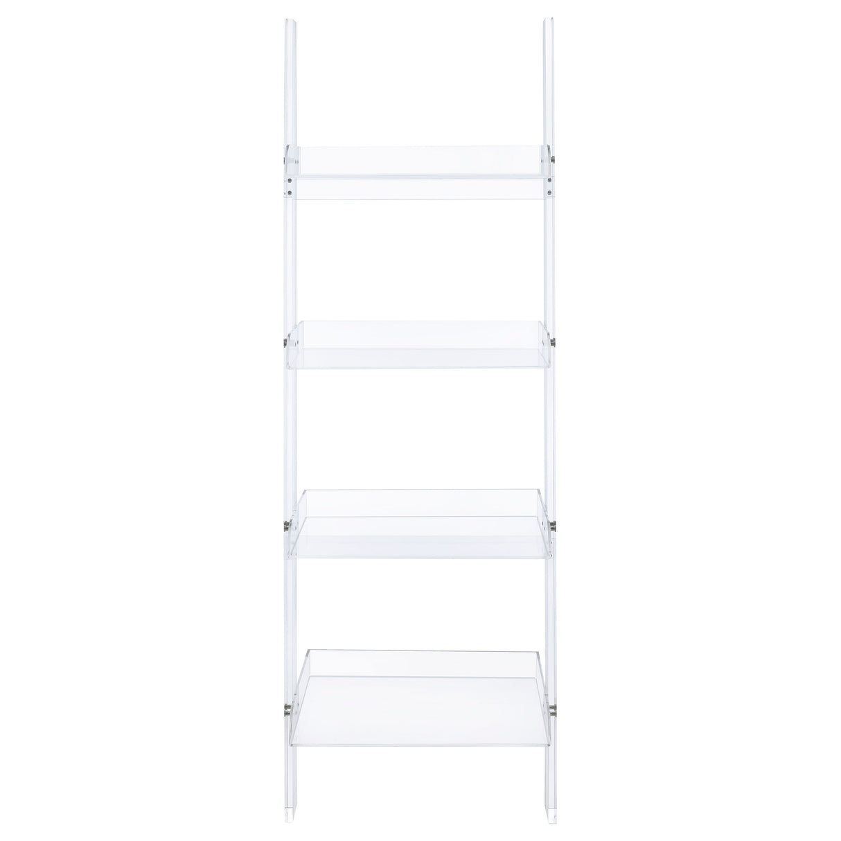 Amaturo 72-Inch 4-Shelf Clear Acrylic Ladder Bookshelf