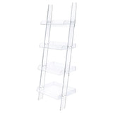 Amaturo 72-Inch 4-Shelf Clear Acrylic Ladder Bookshelf