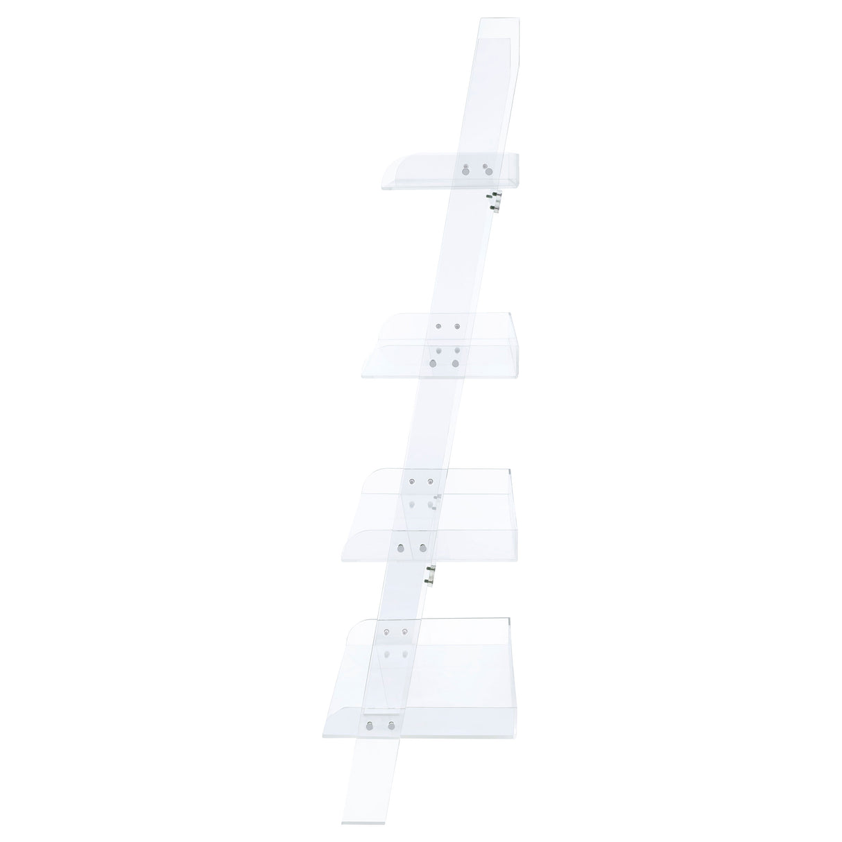 Amaturo 72-Inch 4-Shelf Clear Acrylic Ladder Bookshelf