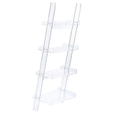 Amaturo 72-Inch 4-Shelf Clear Acrylic Ladder Bookshelf