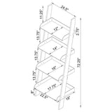 Amaturo 72-Inch 4-Shelf Clear Acrylic Ladder Bookshelf
