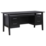 Goodson 64-inch Black Double Pedestal Computer Desk