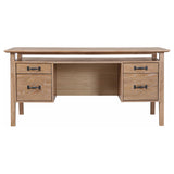 Goodson 64-Inch Double Pedestal Computer Desk, Light Brown