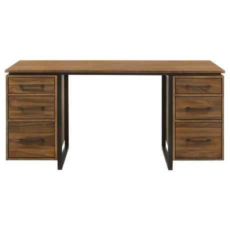 Berhalter 6-Drawer Double Pedestal File Computer Desk