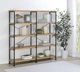 Analiese 63-Inch 4-Shelf Double Bookshelf in Mango